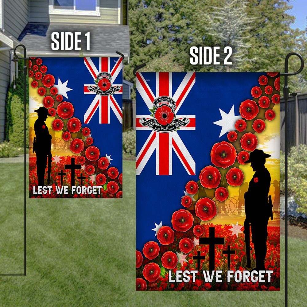 Veteran, Lest We Forget, Remembrance Poppy Australian Flag TPT45F - Image 6