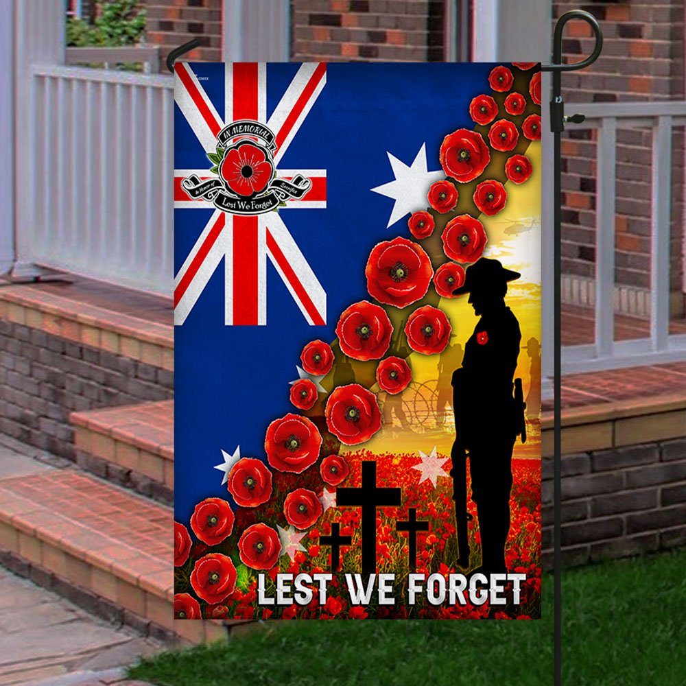 Veteran, Lest We Forget, Remembrance Poppy Australian Flag TPT45F - Image 5