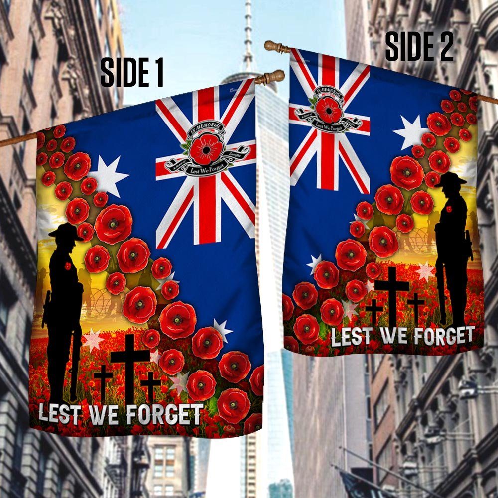Veteran, Lest We Forget, Remembrance Poppy Australian Flag TPT45F - Image 3