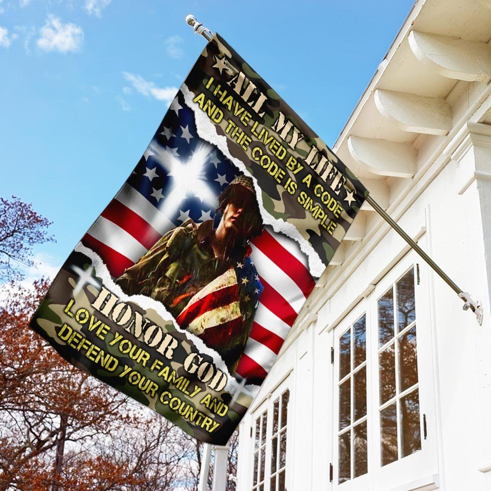 Veteran All My Life I Have Lived By A Code Flag - Image 3