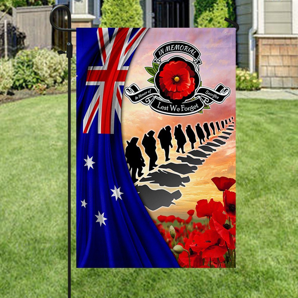 Veteran Australia Flag Lest We Forget Poppy Flowers Australian Veteran Flag MLN194Fv1 - Image 4
