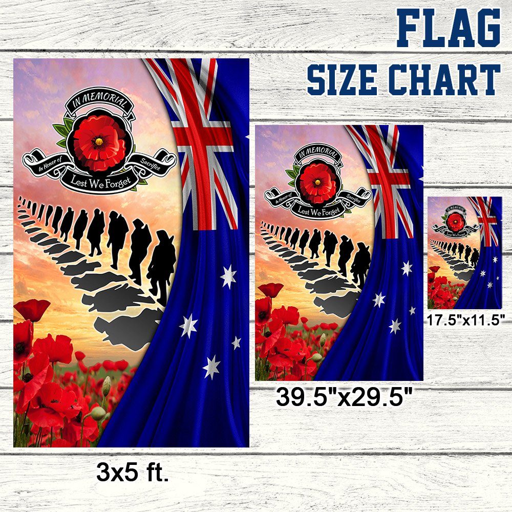 Veteran Australia Flag Lest We Forget Poppy Flowers Australian Veteran Flag MLN194Fv1 - Image 7