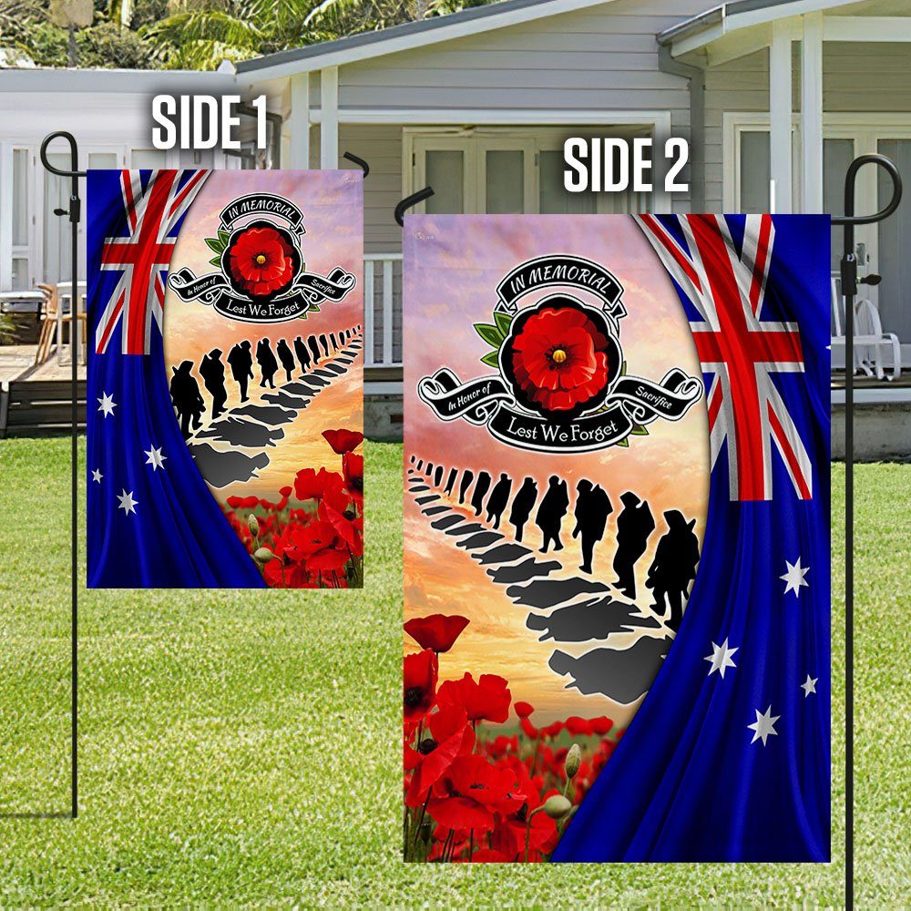 Veteran Australia Flag Lest We Forget Poppy Flowers Australian Veteran Flag MLN194Fv1 - Image 6