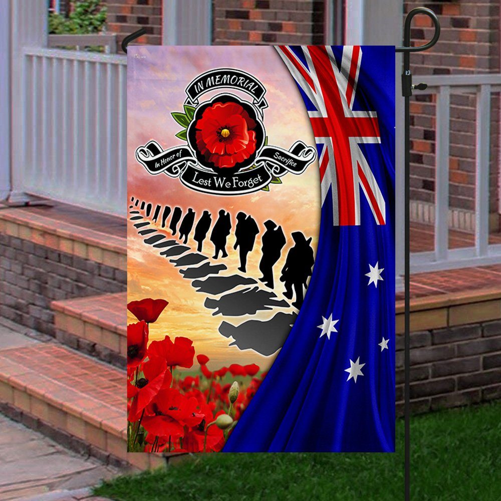 Veteran Australia Flag Lest We Forget Poppy Flowers Australian Veteran Flag MLN194Fv1 - Image 5