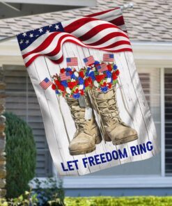 Veteran Boots Flag Thank You Veterans Let Freedom Ring MLN237F