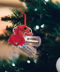 Veteran Custom – Shaped Ornament Be Strong And Courageous The Lord Will Be With You Wherever You Go TTV389O