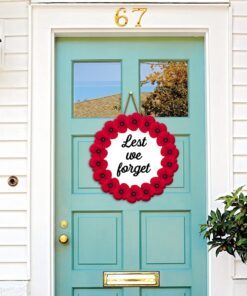 veteran door hanger remembrance poppy lest we forget door sign trv1868wd 7777