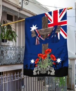 Veteran Flag Anzac Day Jesus Lest We Forget Australian Flag TRL1881F