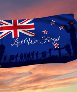 Veteran Flag Anzac Day Lest We Forget New Zealand Grommet Flag TRH1864GF