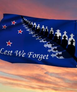 veteran flag anzac day lest we forget new zealand grommet flag trh1870gf 3699