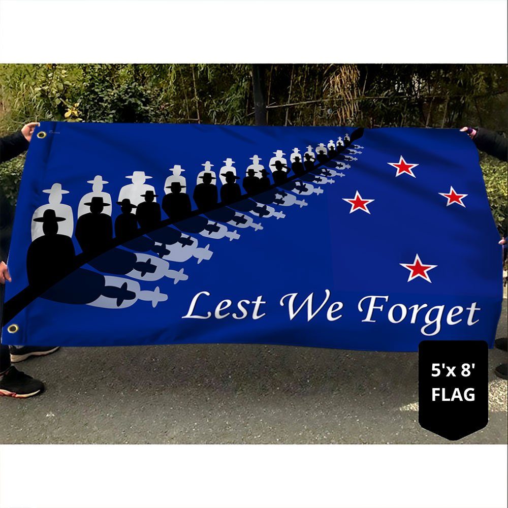 Veteran Flag Anzac Day Lest We Forget New Zealand Grommet Flag TRH1870GF - Image 5