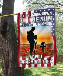 Veteran Flag At The Going Down Of The Sun We Will Remember Them MLH1859F