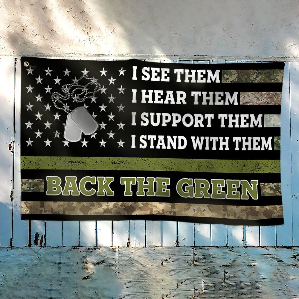 Veteran Flag Back The Green American Veteran Grommet Flag TRH1814GF - Image 4
