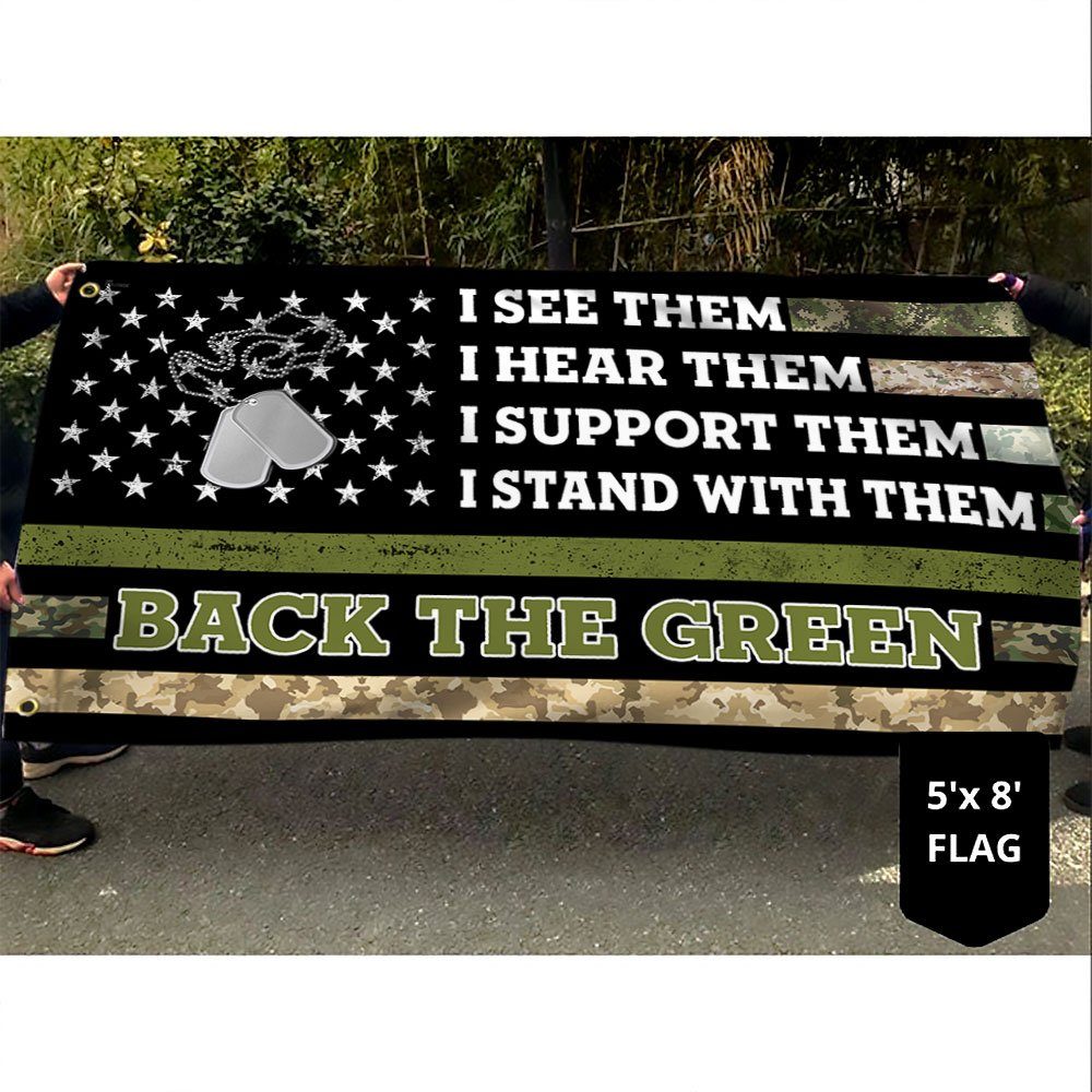 Veteran Flag Back The Green American Veteran Grommet Flag TRH1814GF - Image 5