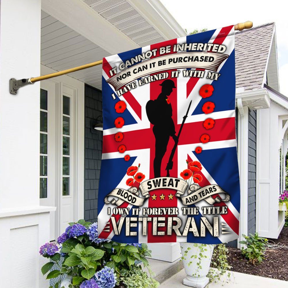 Veteran Flag I Have Earned It With My Blood, Sweat And Tears DDH2839Fv2