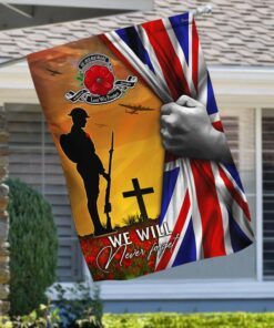 Veteran Flag Lest We Forget We Will Never Forget UK Veteran Flag MLH1824F