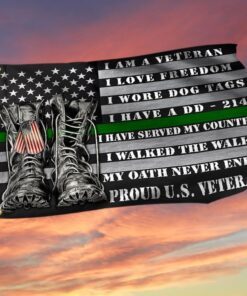 Veteran Flag Proud U.S. Veteran American Grommet Flag QTR40GF