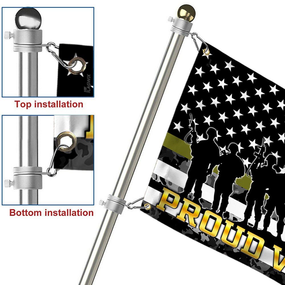 Veteran Flag Proud Veteran Thin Green Line Grommet Flag QTR212GF - Image 5