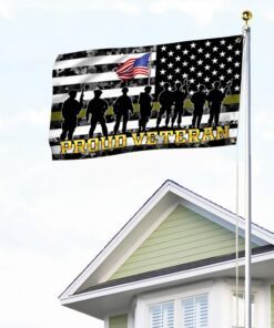 veteran flag proud veteran thin green line grommet flag qtr212gf 6728