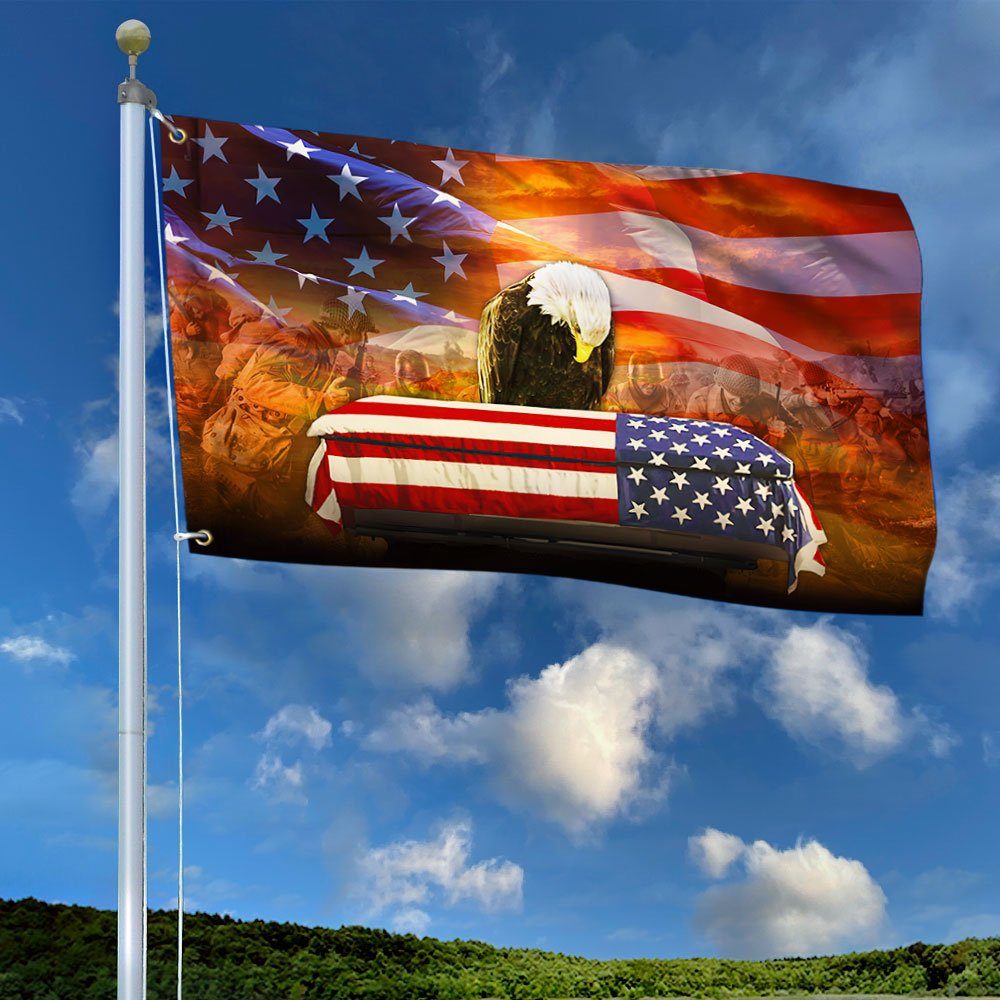 Veteran Flag Remembrance American Eagle Honoring All Who Served Grommet Flag QTR31GF - Image 2