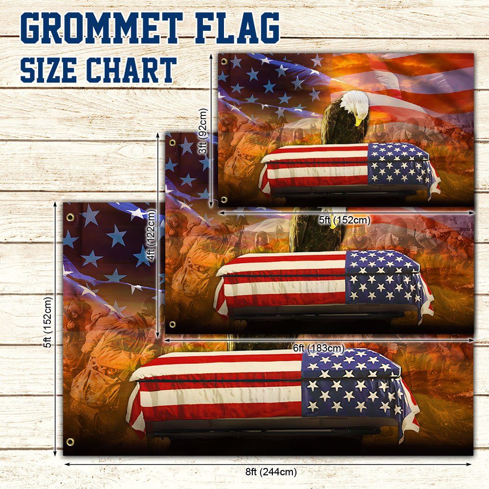 Veteran Flag Remembrance American Eagle Honoring All Who Served Grommet Flag QTR31GF - Image 4