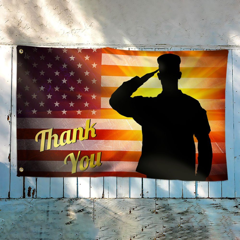 Veteran Flag Thank You Veterans Day American Grommet Flag TRL1304GF - Image 3