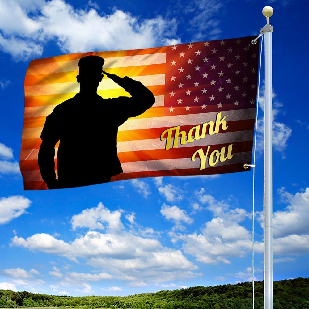 Veteran Flag Thank You Veterans Day American Grommet Flag TRL1304GF - Image 2