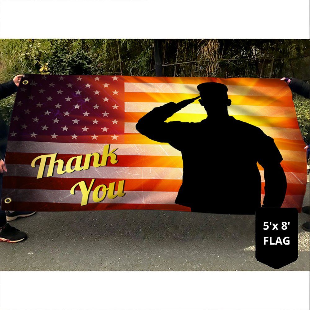 Veteran Flag Thank You Veterans Day American Grommet Flag TRL1304GF - Image 4