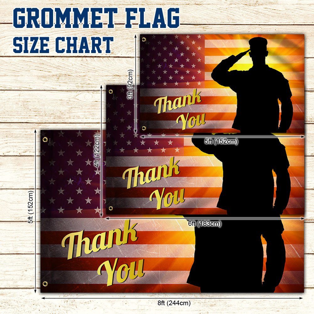 Veteran Flag Thank You Veterans Day American Grommet Flag TRL1304GF - Image 5