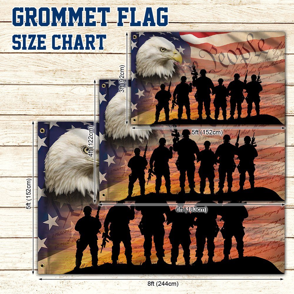 Veteran Flag We The People American Eagle Veteran Grommet Flag TRV1692GF - Image 6