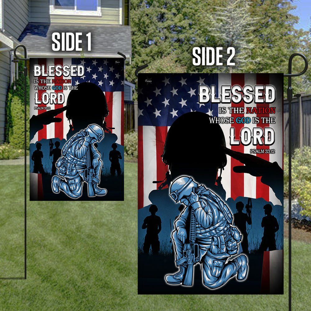Veteran God Flag Blessed Is The nation Whose God Is The Lord MLH2252F - Image 6