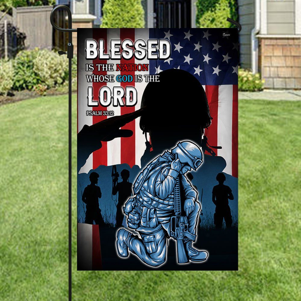 Veteran God Flag Blessed Is The nation Whose God Is The Lord MLH2252F - Image 4