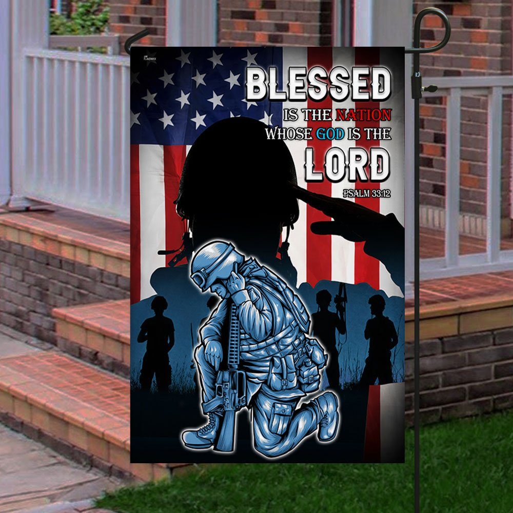 Veteran God Flag Blessed Is The nation Whose God Is The Lord MLH2252F - Image 5