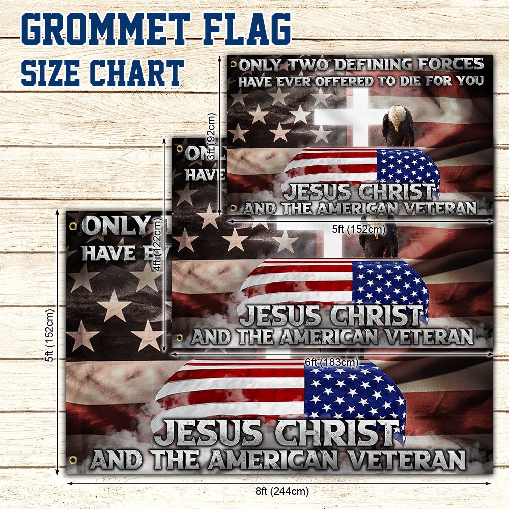Veteran Grommet Flag Jesus Christ And The American Veteran ANT318GF - Image 7