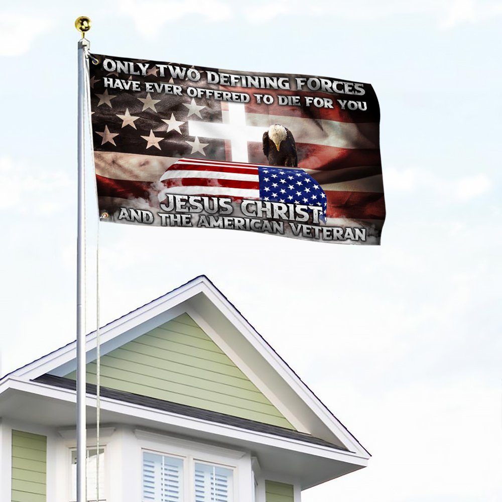 Veteran Grommet Flag Jesus Christ And The American Veteran ANT318GF - Image 6