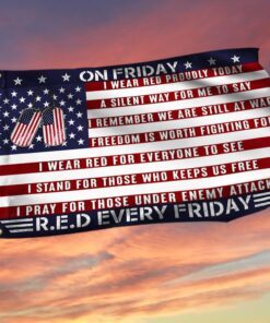 Veteran Grommet Flag On Friday Red Every Friday  LHA1841GF