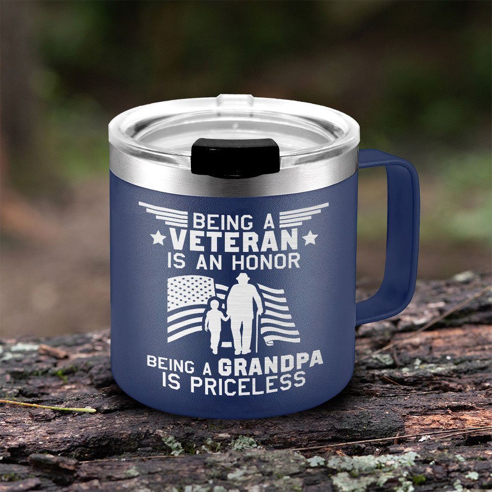 Veteran Insulated Coffee Mug Being A Veteran Is An Honor Being A Grandpa Is Priceless TQN261CM - Image 2