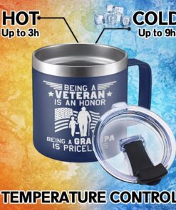 veteran insulated coffee mug being a veteran is an honor being a grandpa is priceless tqn261cm 6266