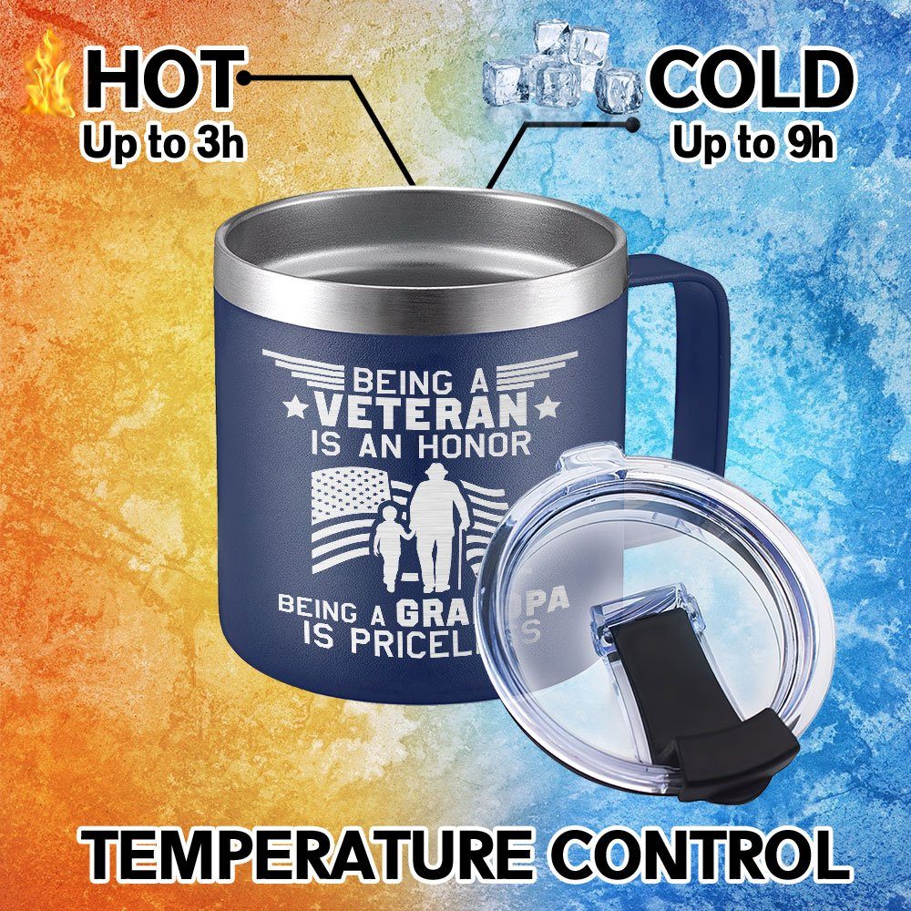 Veteran Insulated Coffee Mug Being A Veteran Is An Honor Being A Grandpa Is Priceless TQN261CM - Image 3
