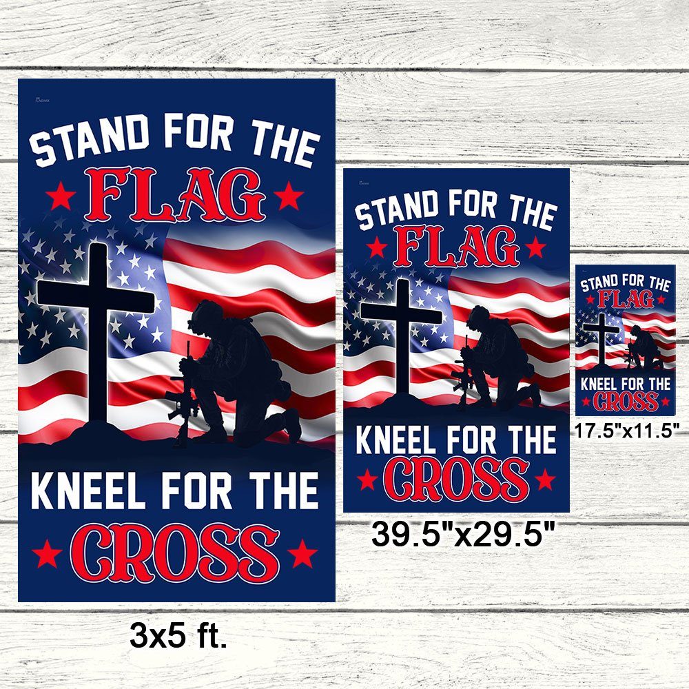 Veteran Kneel For The Cross Soldier Kneeling Before The Cross Flag MLN595F - Image 7