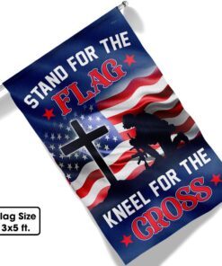 veteran kneel for the cross soldier kneeling before the cross flag mln595f 4993