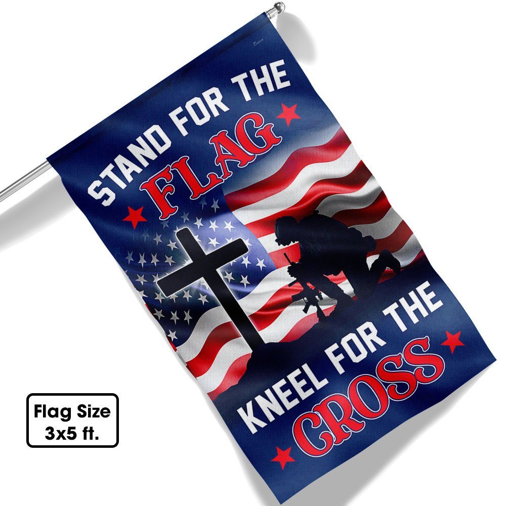 Veteran Kneel For The Cross Soldier Kneeling Before The Cross Flag MLN595F - Image 6