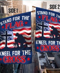 veteran kneel for the cross soldier kneeling before the cross flag mln595f 5931