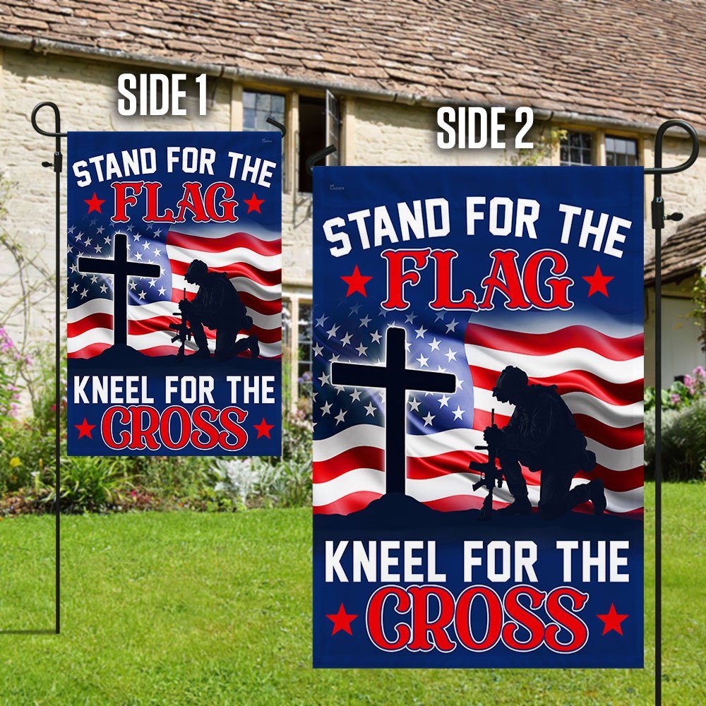 Veteran Kneel For The Cross Soldier Kneeling Before The Cross Flag MLN595F - Image 5
