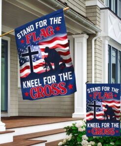 veteran kneel for the cross soldier kneeling before the cross flag mln595f 7308