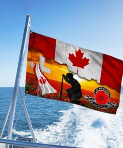 veteran kneeling canadian memorial honoring fallen soldiers veterans lest we forget grommet flag mln404gf 6802