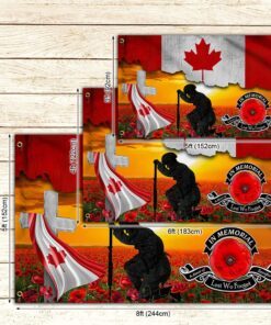 veteran kneeling canadian memorial honoring fallen soldiers veterans lest we forget grommet flag mln404gf 7793