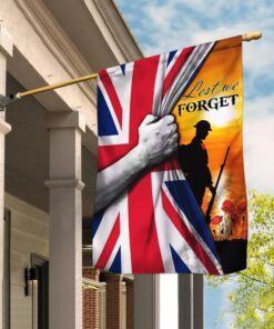 Veteran Remembrance Day Lest We Forget Union Jack Flag