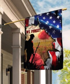Veteran Remembrance Poppy. Lest We Forget Flag