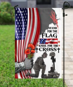 veteran stand for the flag kneel for the cross flag 7064